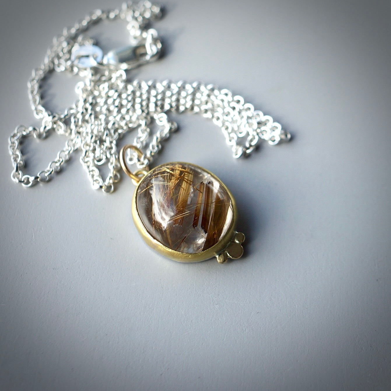 Rutilated quartz pendant