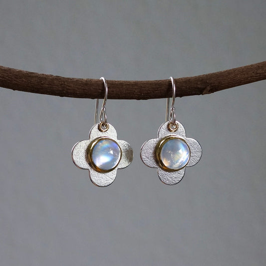 Rainbow moonstone earrings