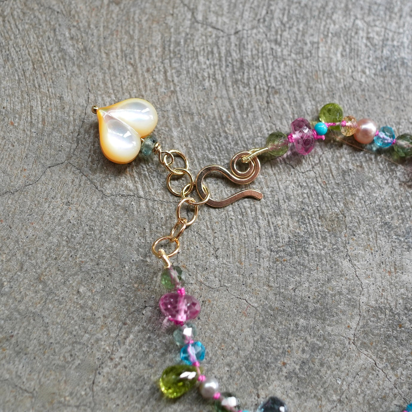 Delicate vibrant mix gemstone bracelet
