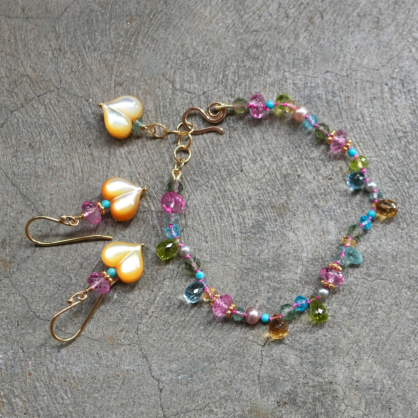 Delicate vibrant mix gemstone bracelet