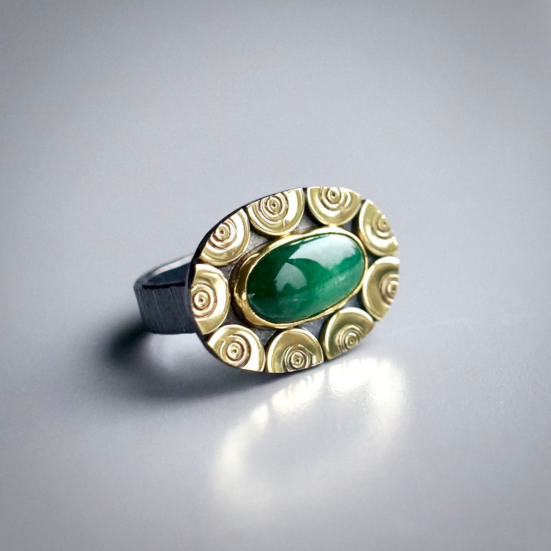 Myanmar jade ring