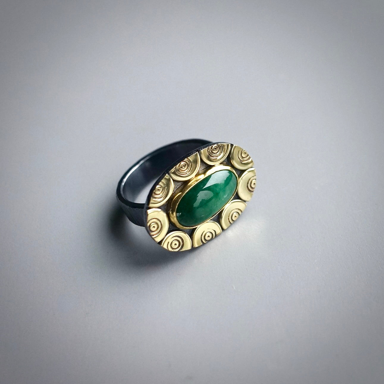 Myanmar jade ring