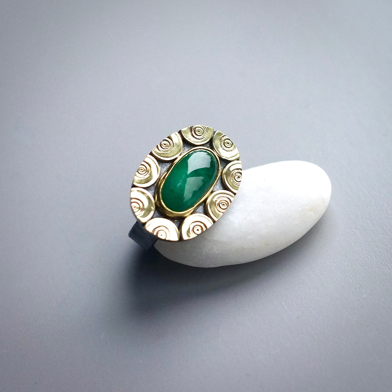 Myanmar jade ring