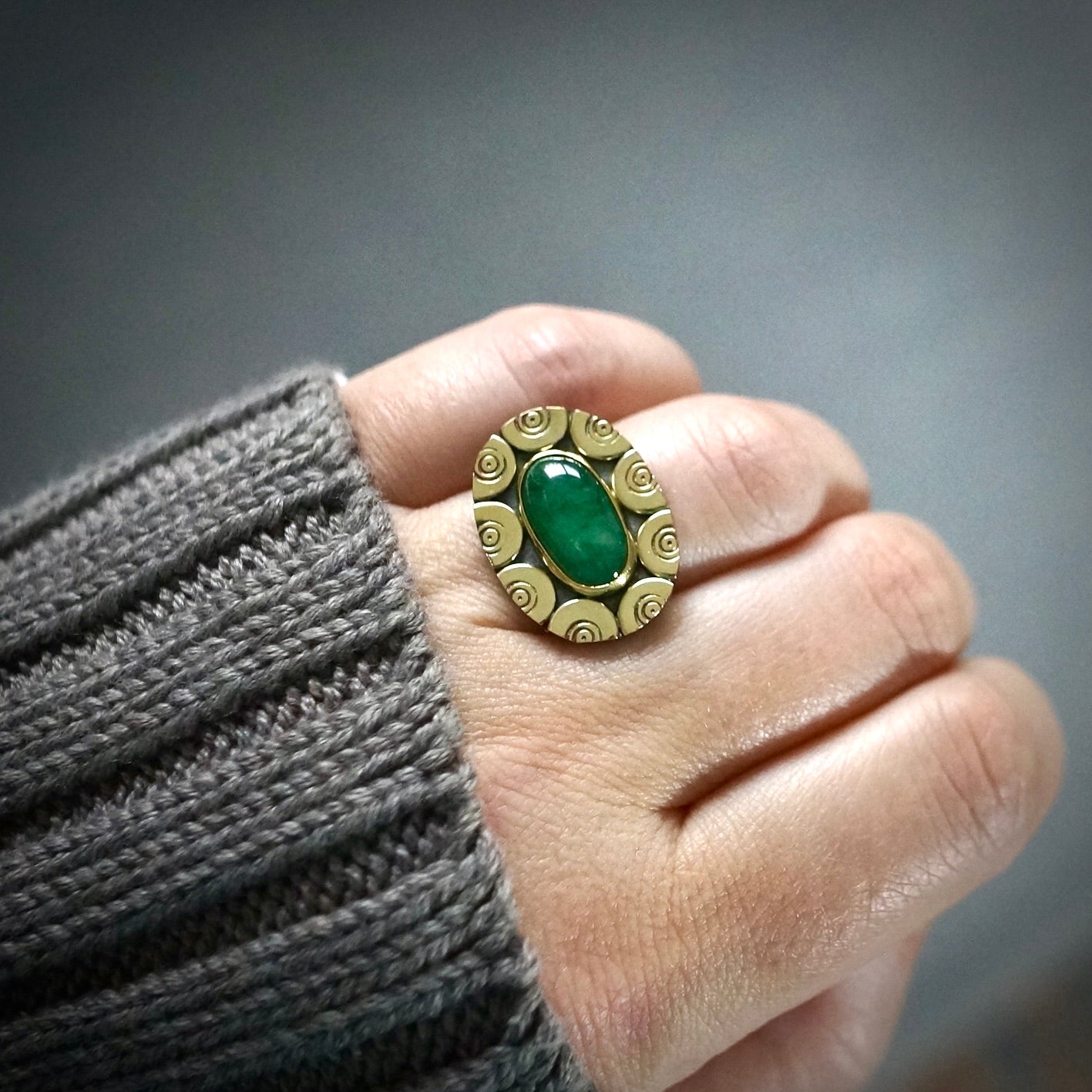 Myanmar jade ring