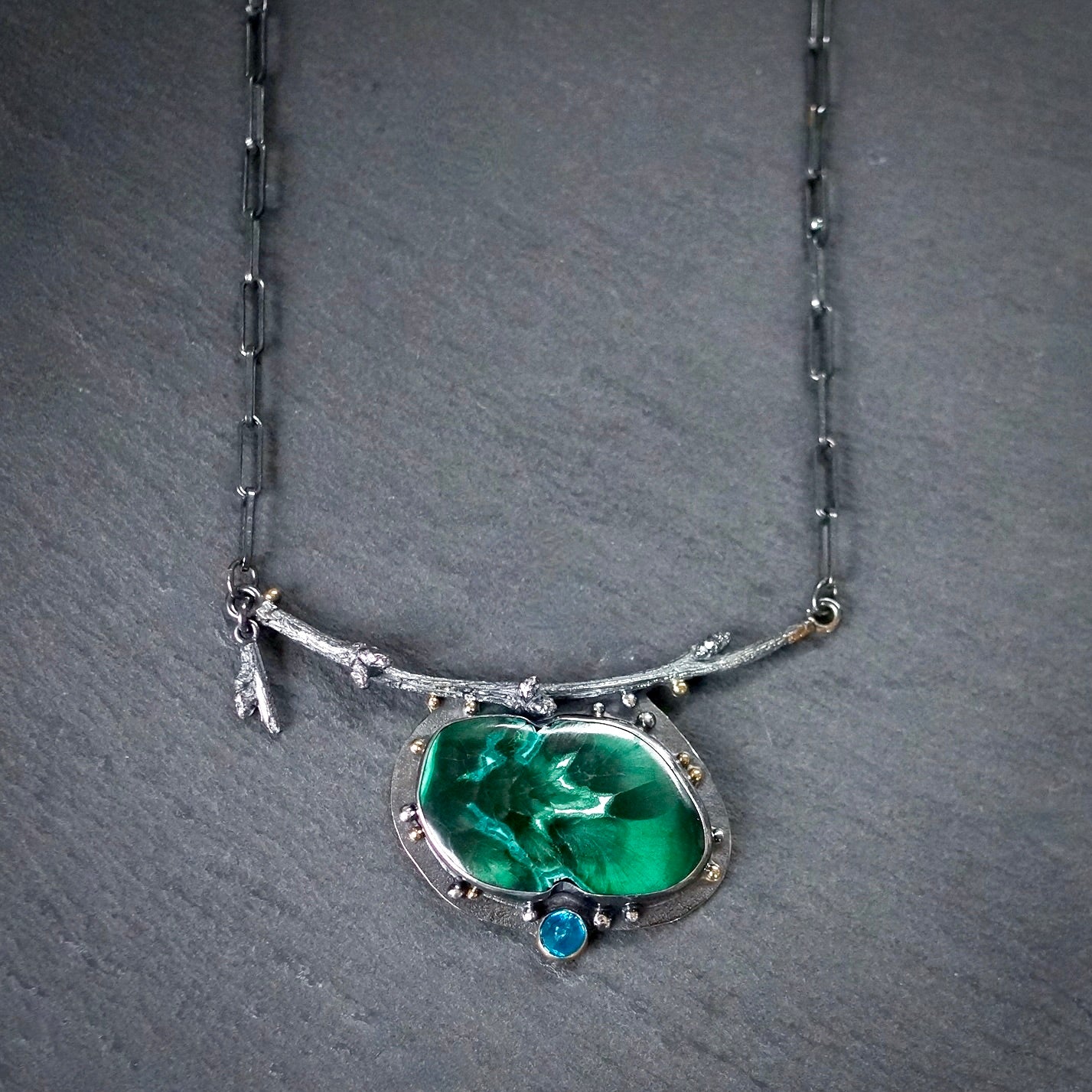 Malachite Chrysocolla Woodland necklace
