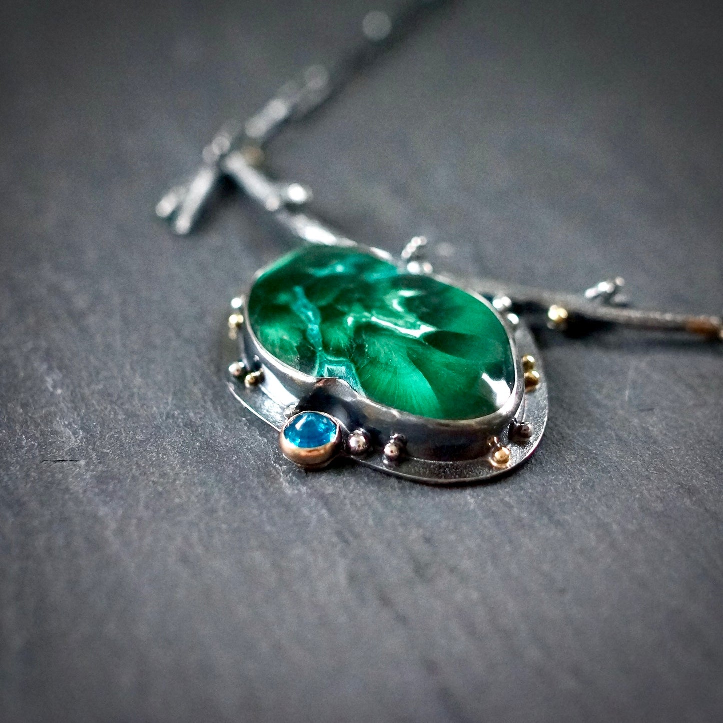 Malachite Chrysocolla Woodland necklace