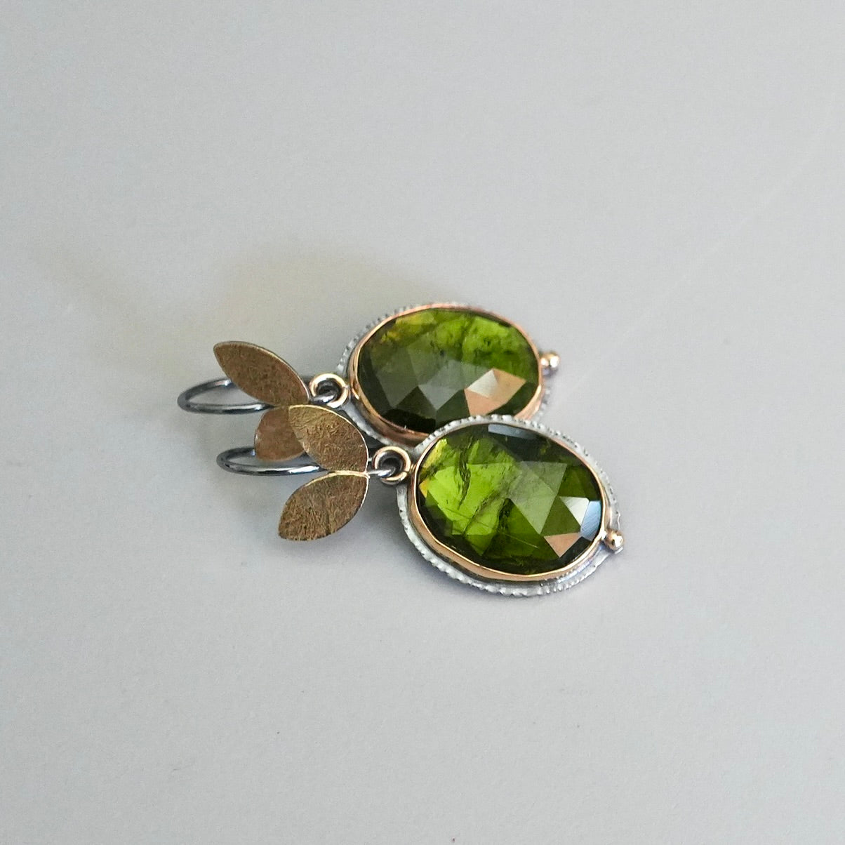 Forest green tourmaline earrings