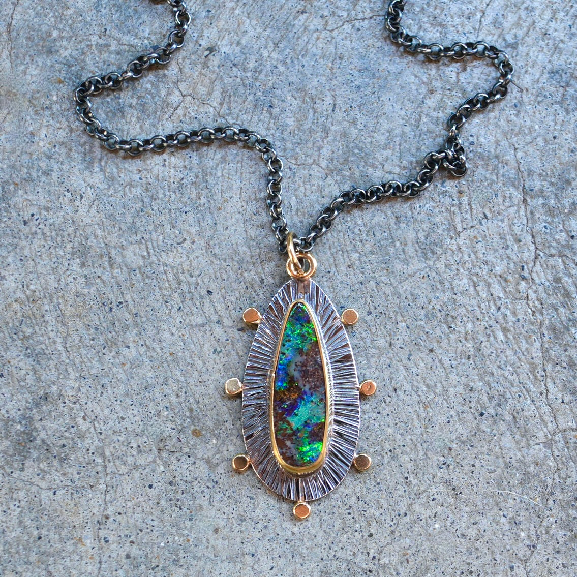 Australian boulder opal pendant