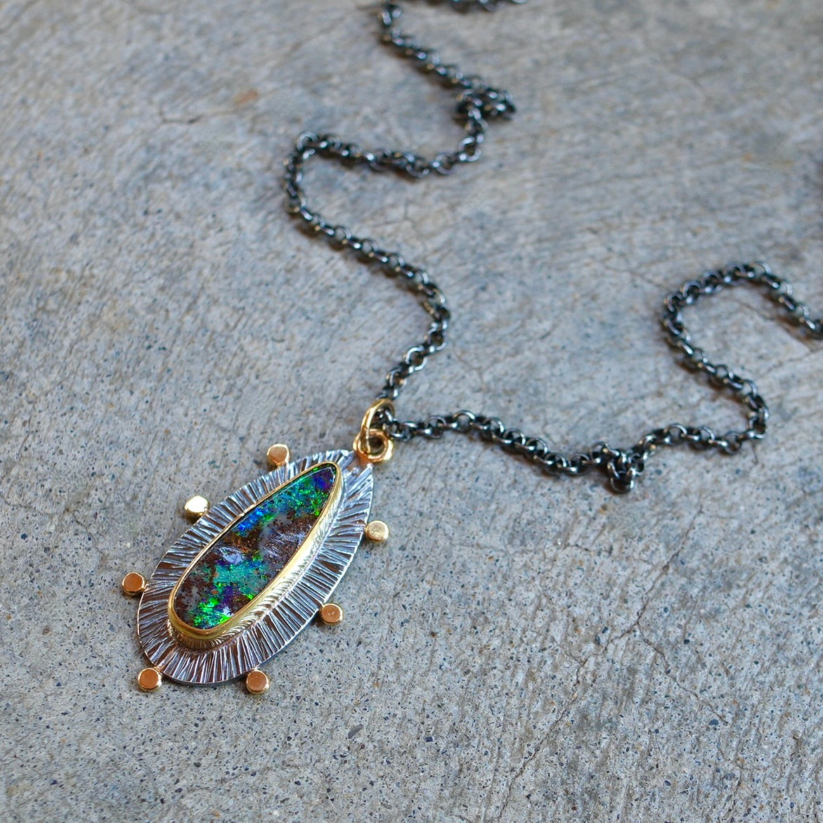 Australian boulder opal pendant
