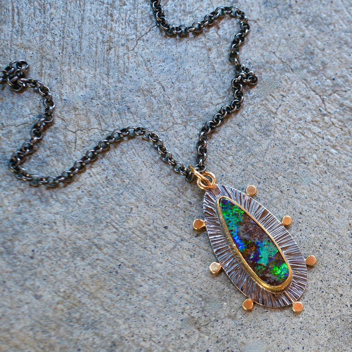 Australian boulder opal pendant