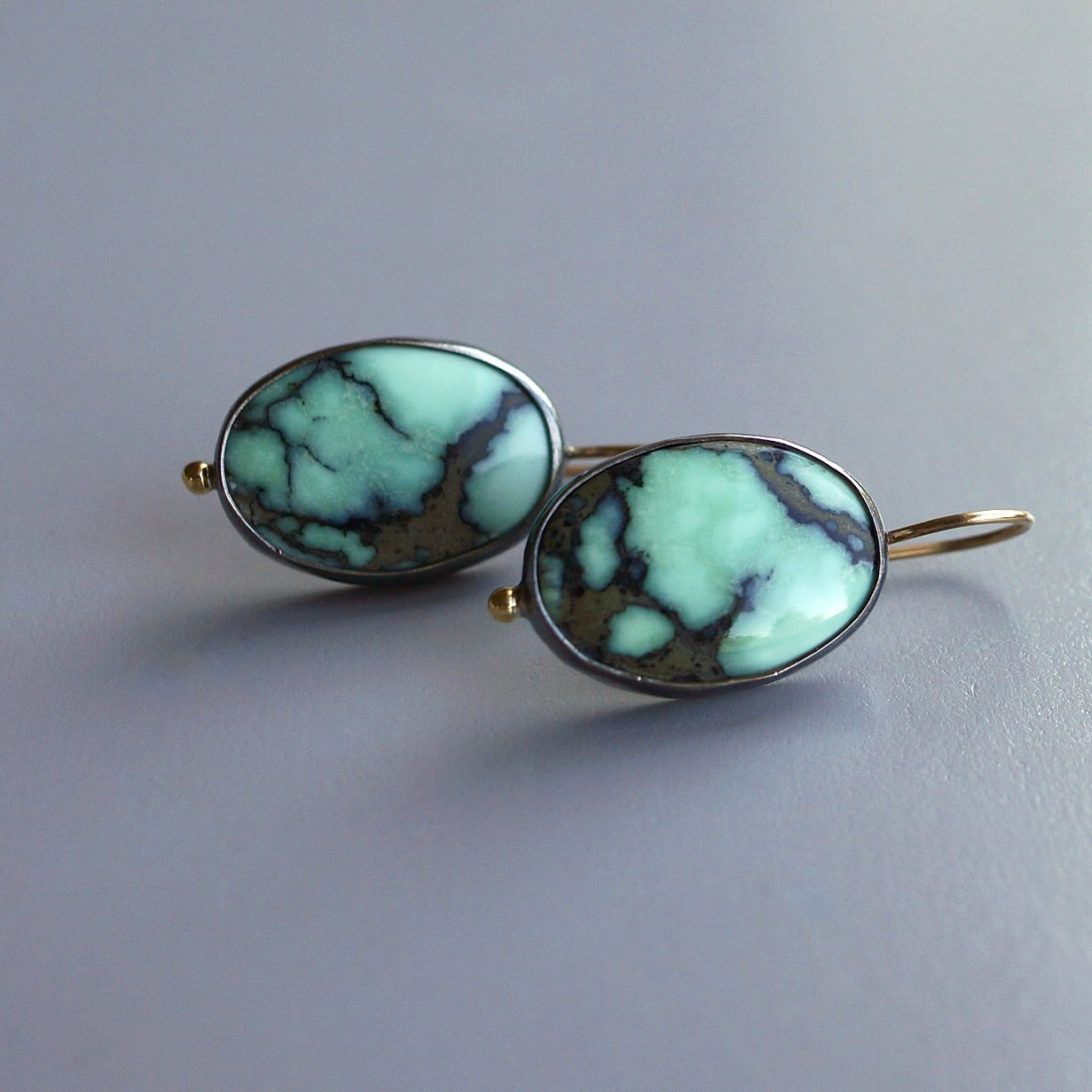 Angle wing variscite earrings