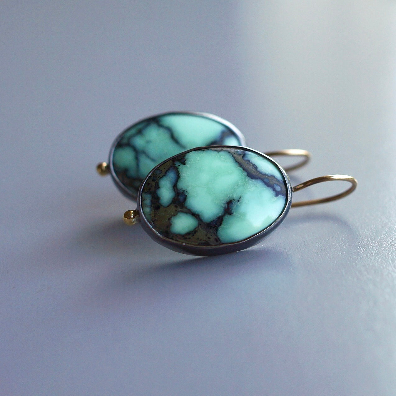 Angle wing variscite earrings
