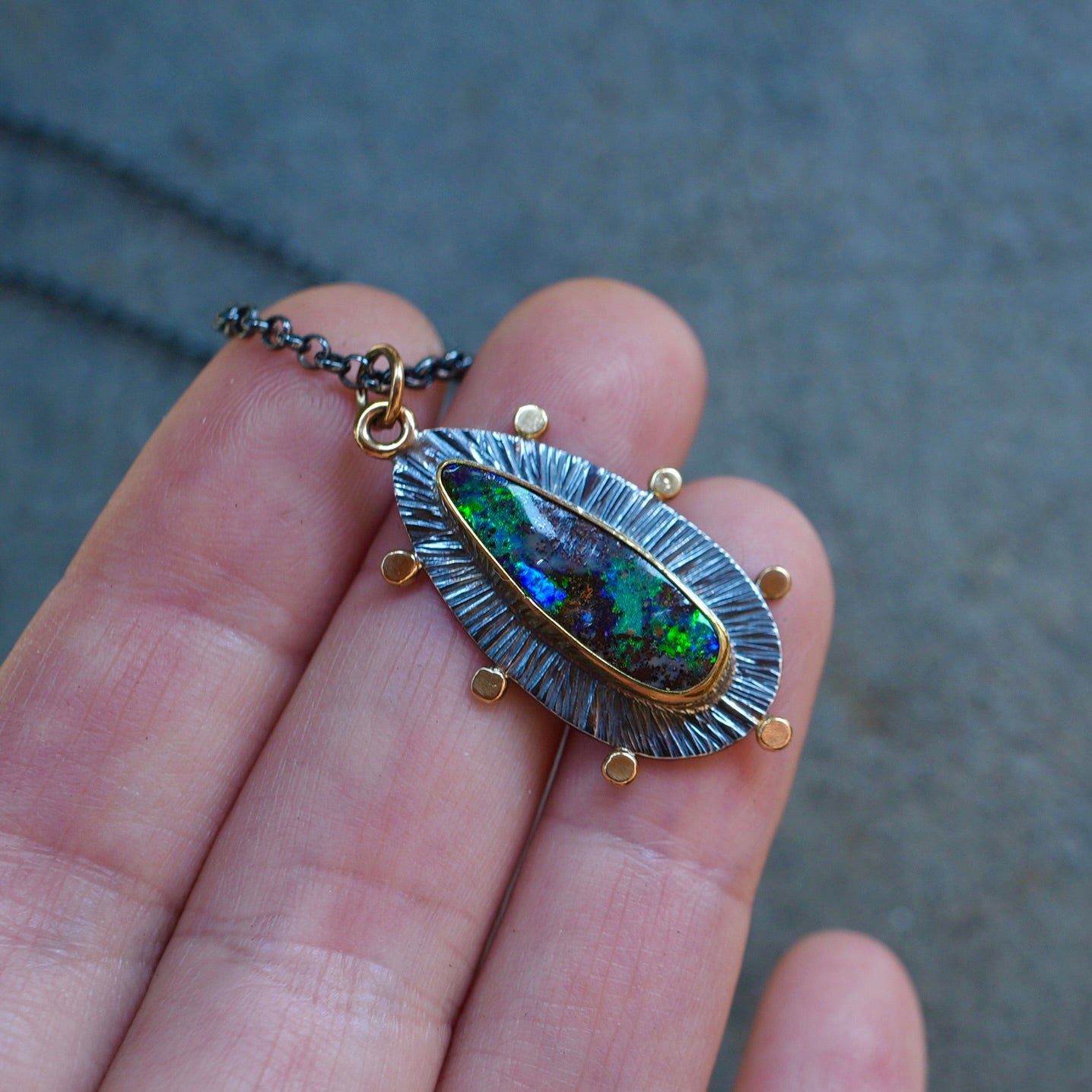 Australian boulder opal pendant