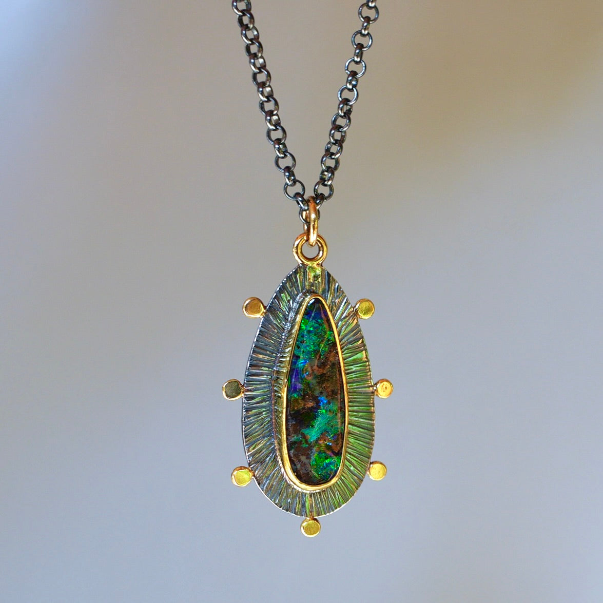 Australian boulder opal pendant