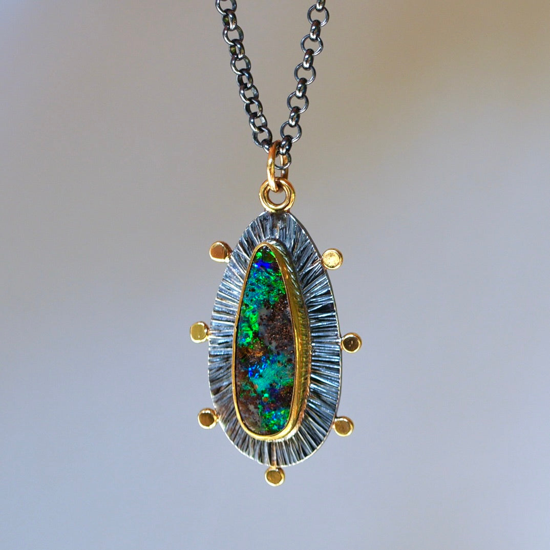 Australian boulder opal pendant