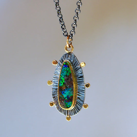 Australian boulder opal pendant