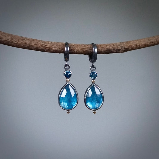 Kyanite and London blue topaz earrings