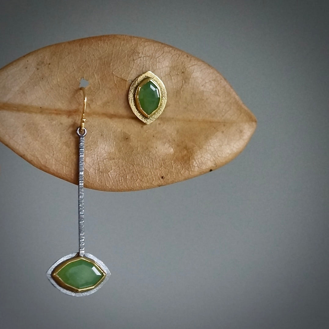 Wyoming Apple green jade earrings