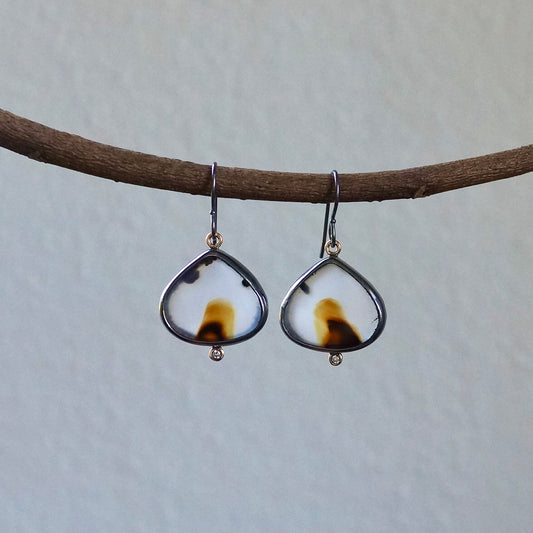 Montana agate and diamond earrings