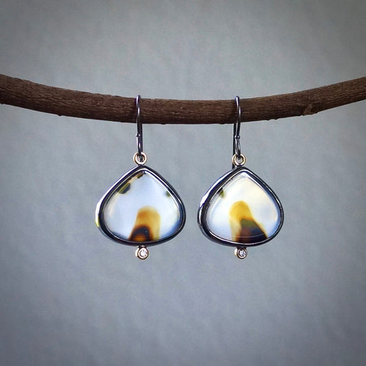 Montana agate and diamond earrings
