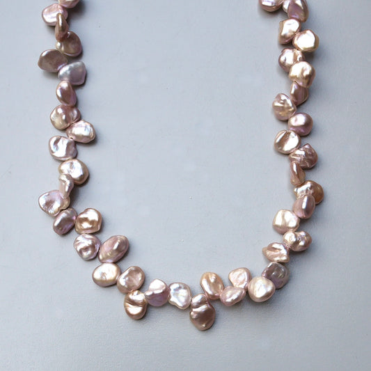 Keshi pearl necklace with 14K gold clasp