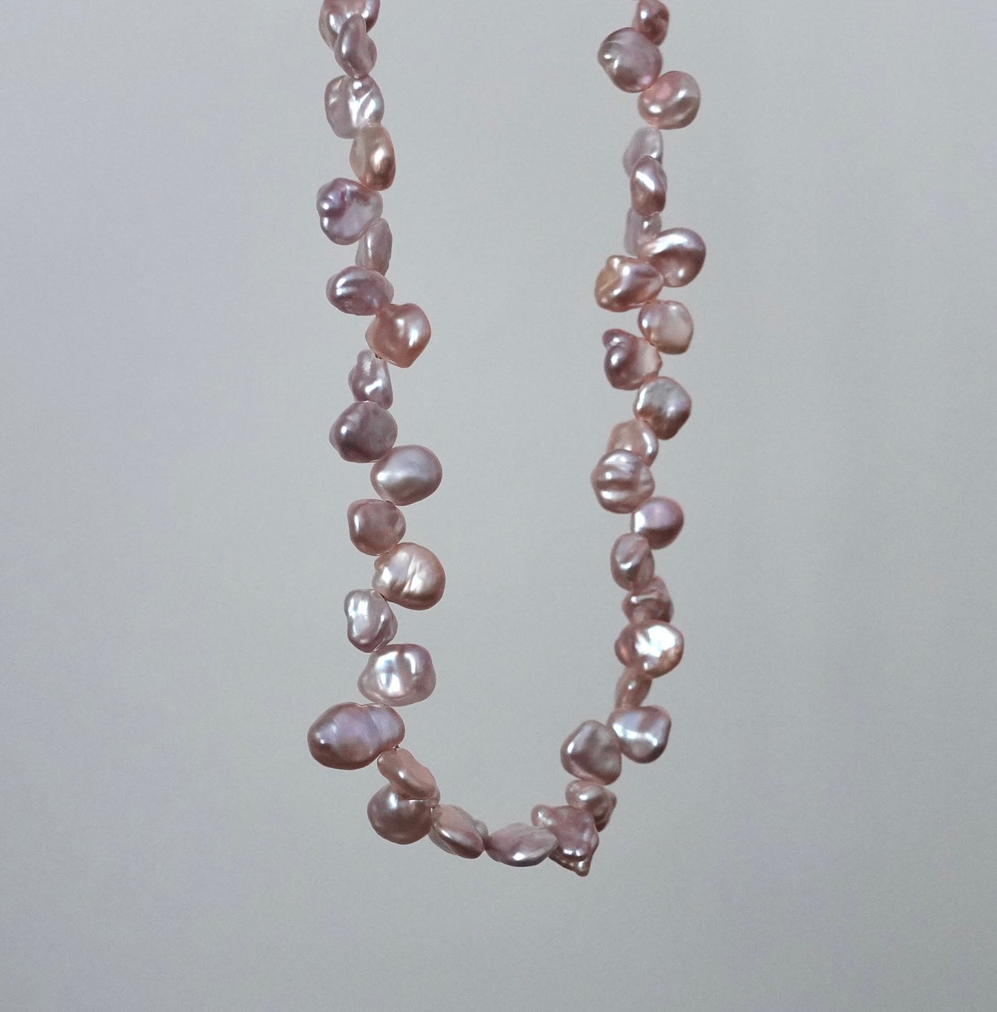 Keshi pearl necklace with 14K gold clasp