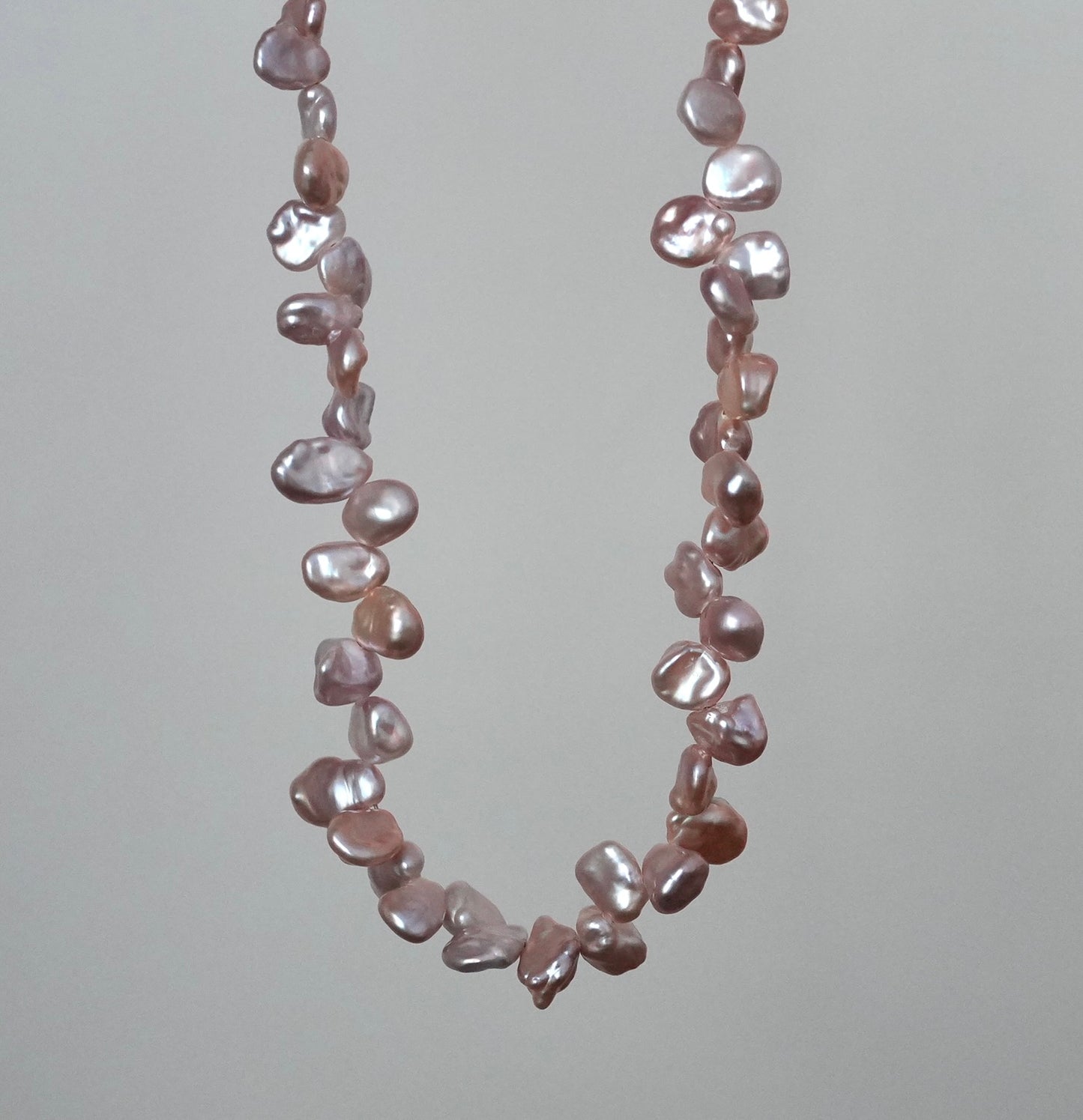 Keshi pearl necklace with 14K gold clasp