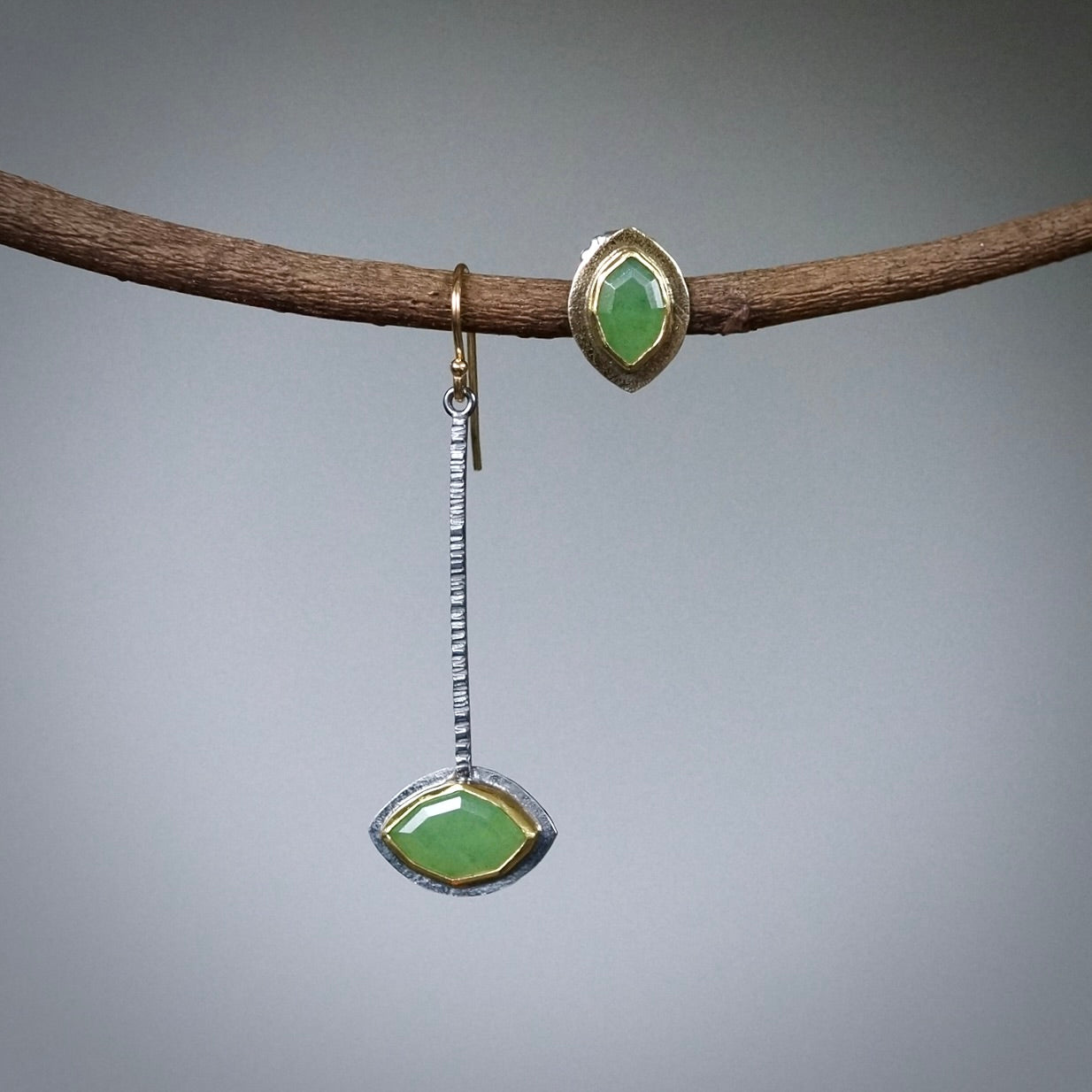 Wyoming Apple green jade earrings