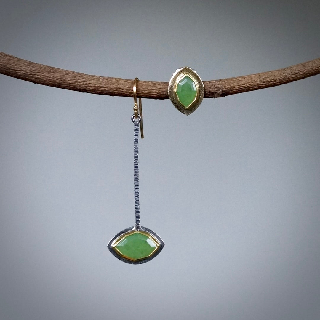 Wyoming Apple green jade earrings