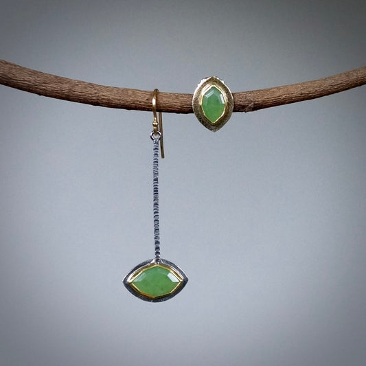Wyoming Apple green jade earrings