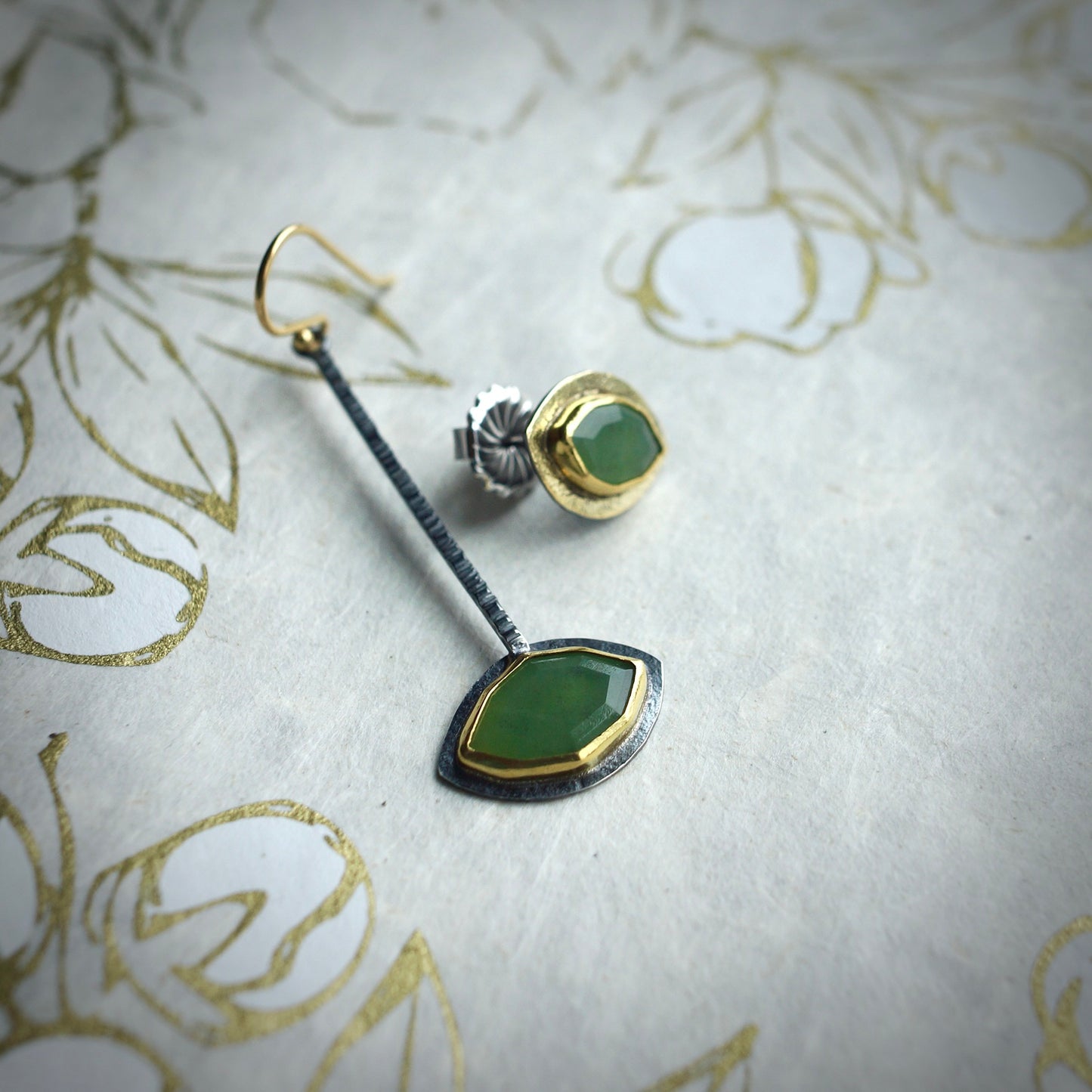 Wyoming Apple green jade earrings