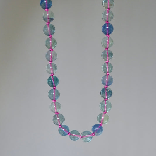 Hand-knotted fluorite candy necklace