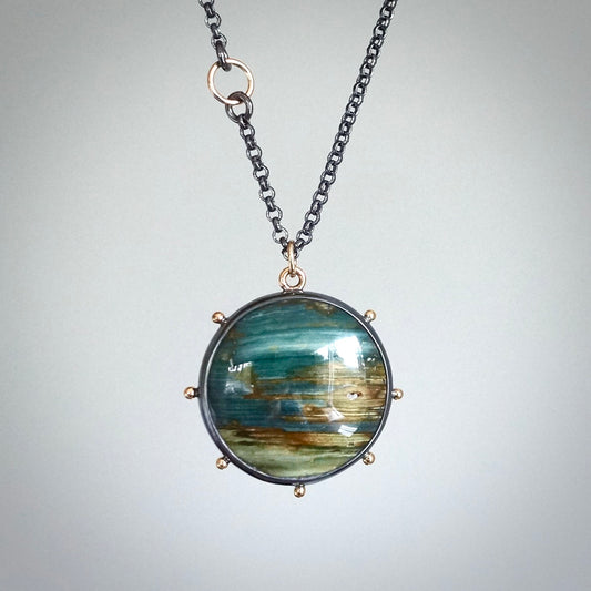 Gary Green jasper necklace (on a long chain)