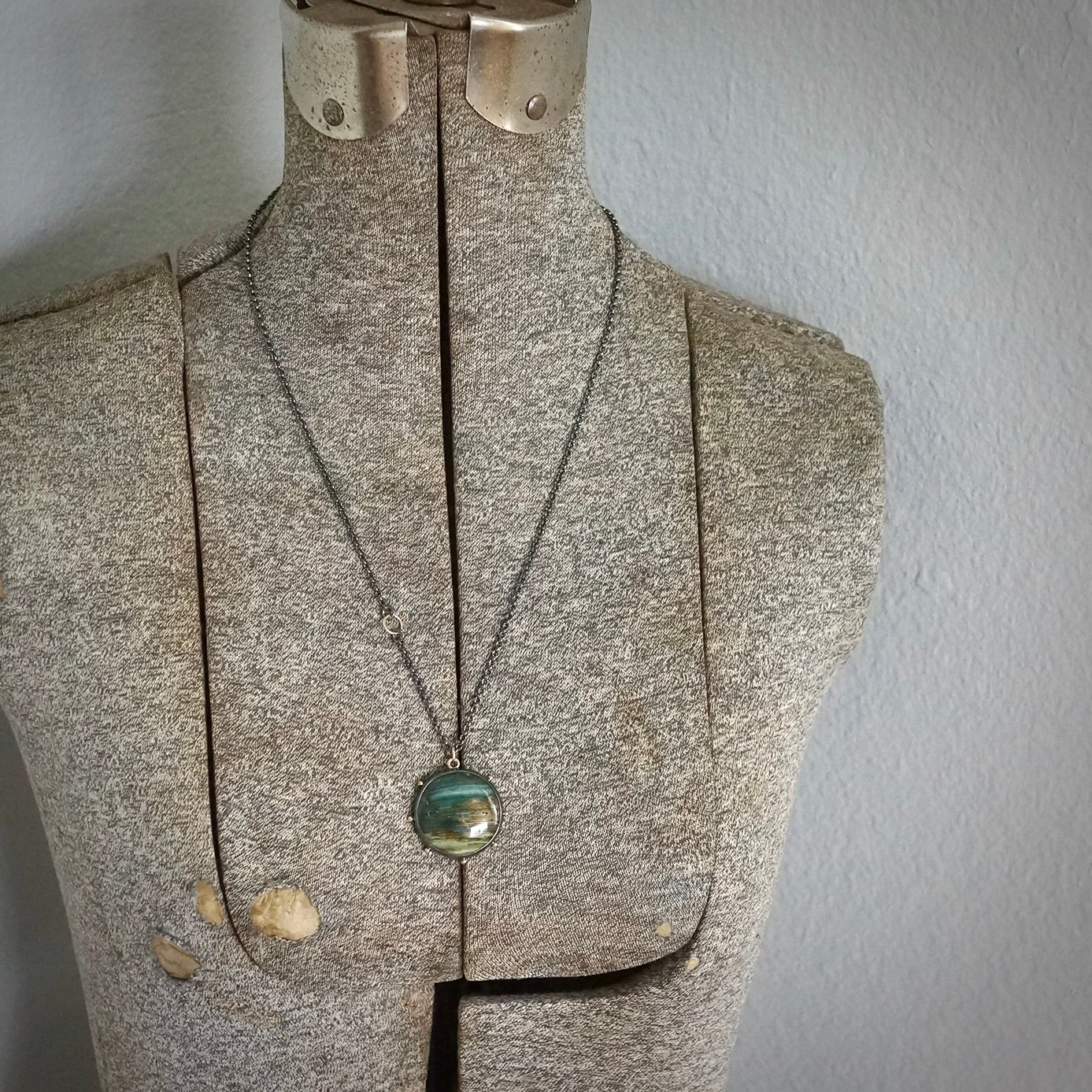 Gary Green jasper necklace (on a long chain)
