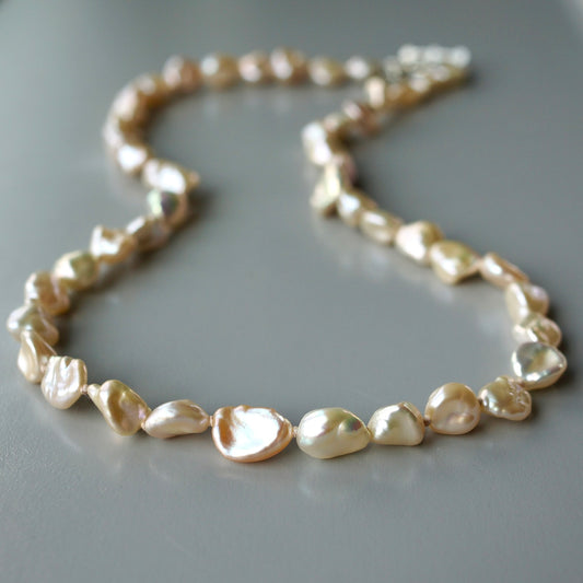 Light pink Keshi pearl necklace