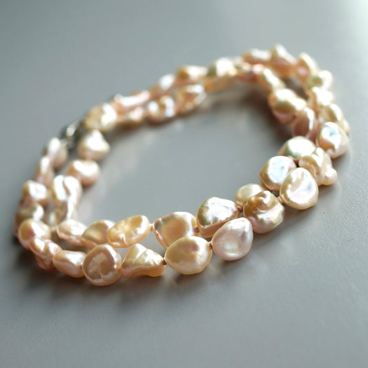 Light pink Keshi pearl necklace