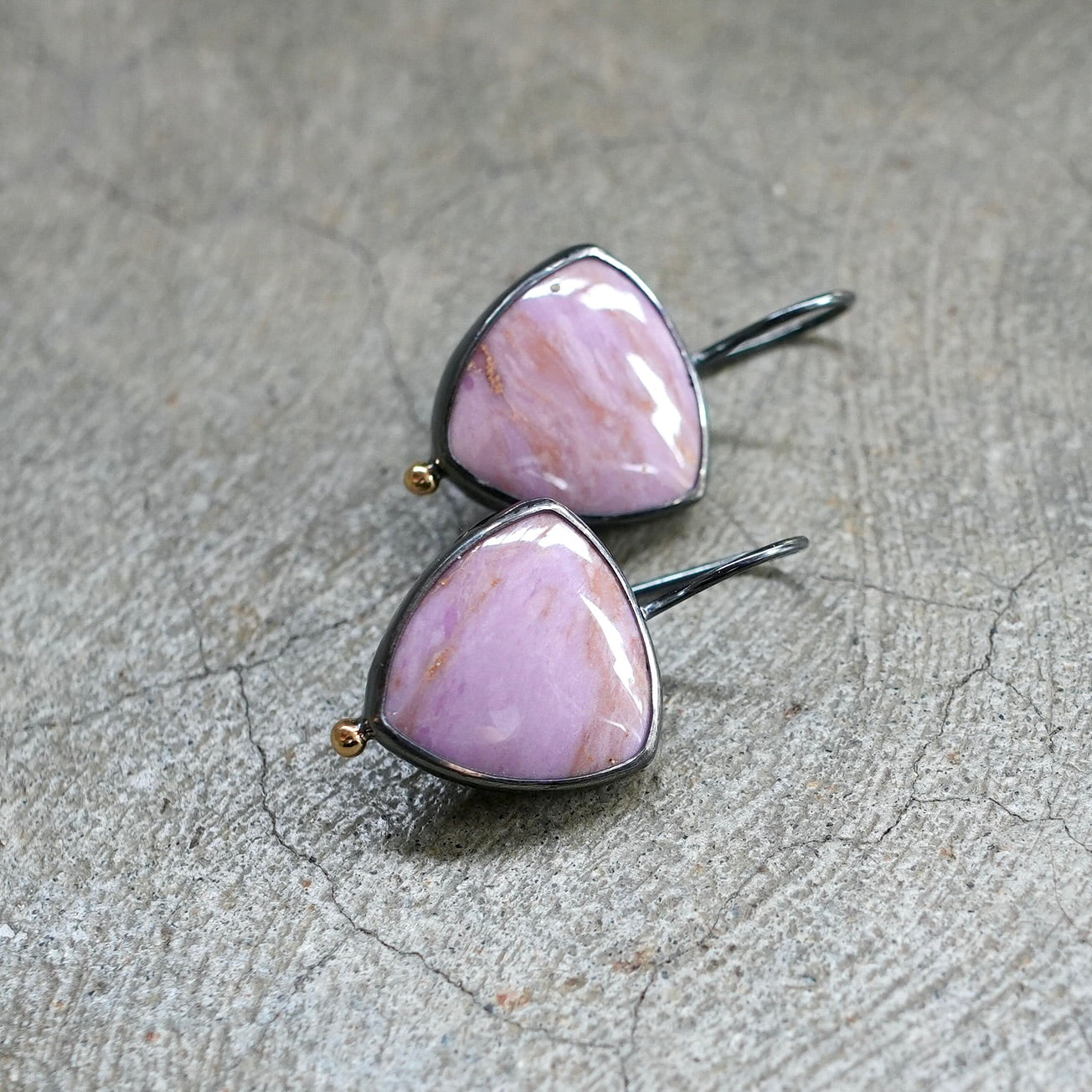 Phosphosiderite earrings