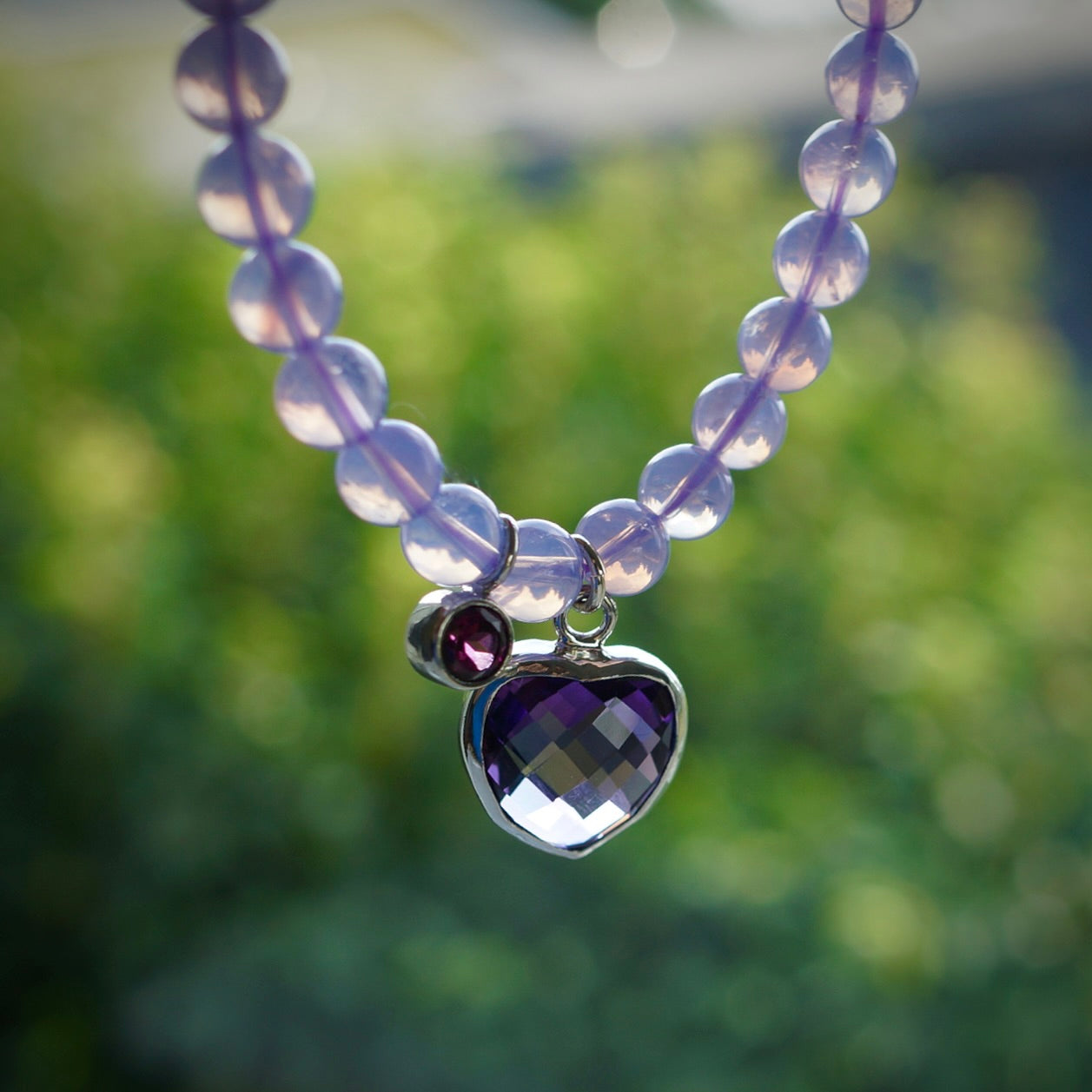 Lavender quartz charm bracelet