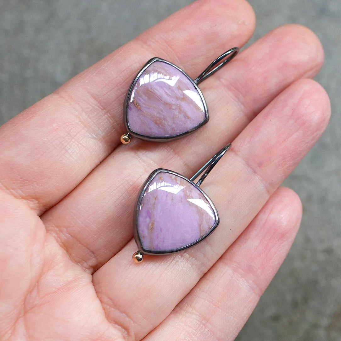Phosphosiderite earrings