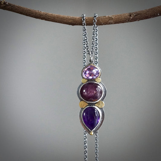 Sapphire and amethyst pendant