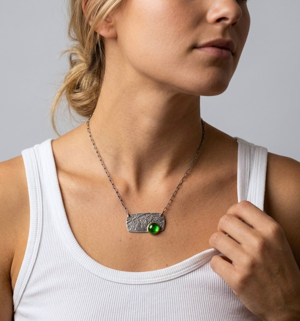 Tsavorite garnet necklace