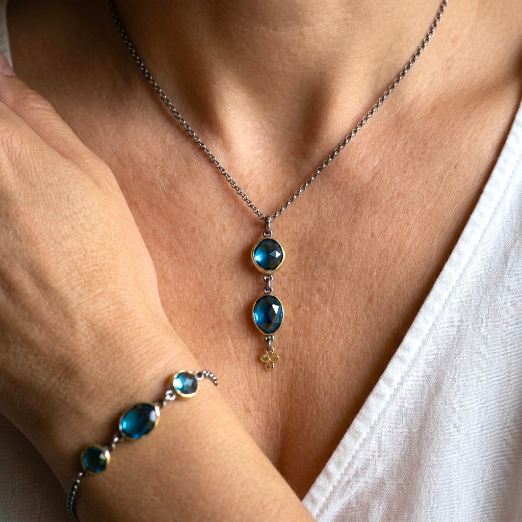 London blue topaz pendant