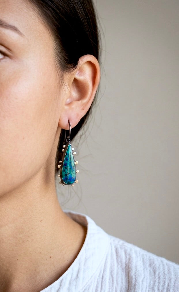 Azurite malachite earrings