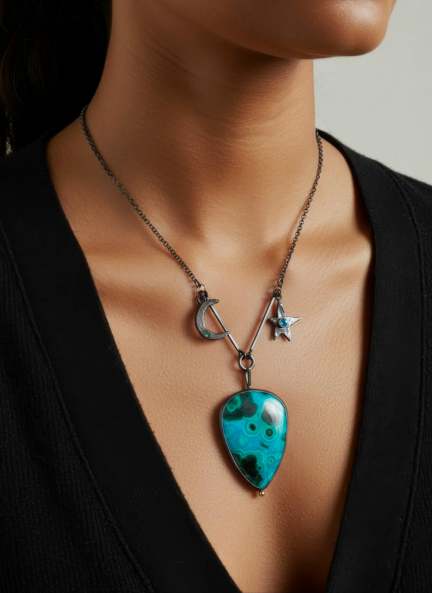 Chrysocolla Malachite Nigh Sky Necklace
