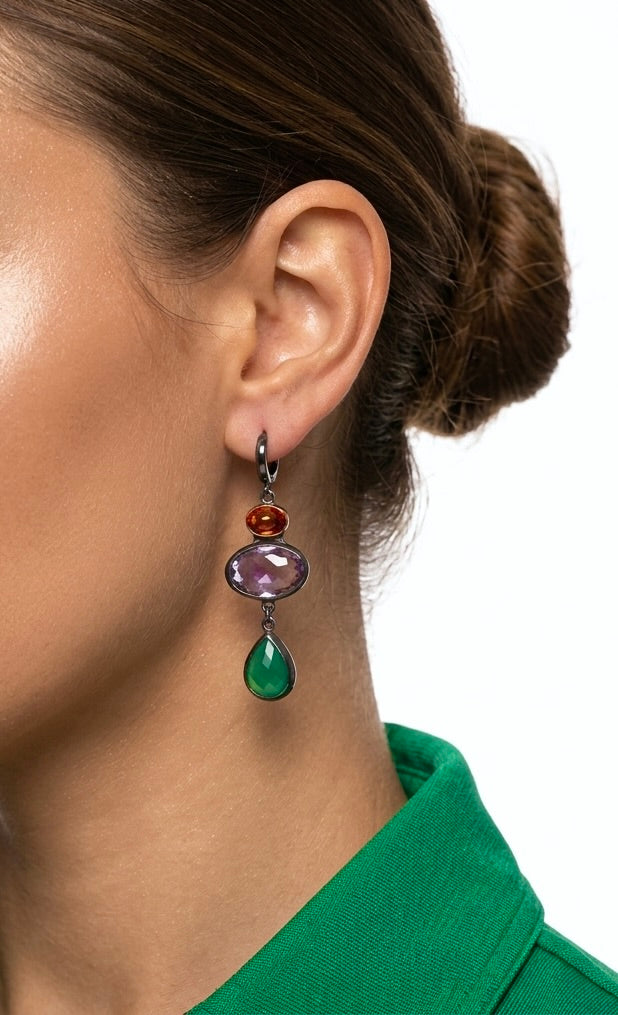 Multi gemstone earrings