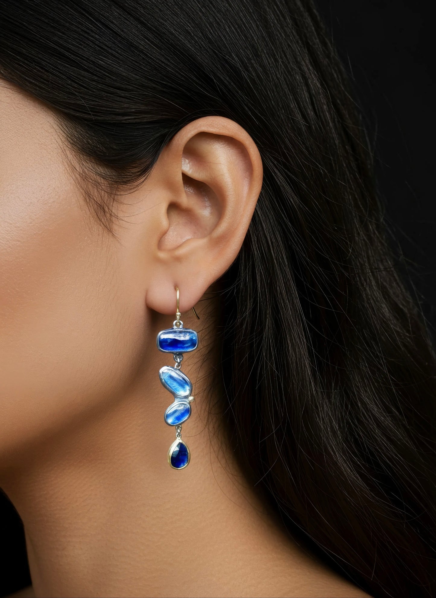 Blue kyanite earrings